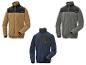 Trois polaires Parkside en beige, gris et bleu marine.