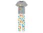 Pyjama Pokémon avec t-shirt gris et pantalon blanc imprimé.