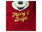 Haut rouge avec imprimé Mickey Mouse et texte doré « Merry & Bright ».