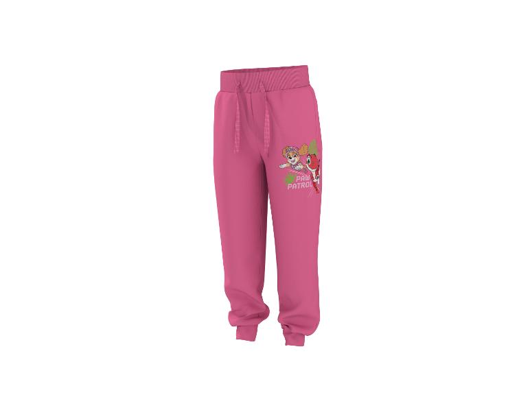 Pantalon de survêtement rose pour fille avec imprimé de personnages de dessins animés.