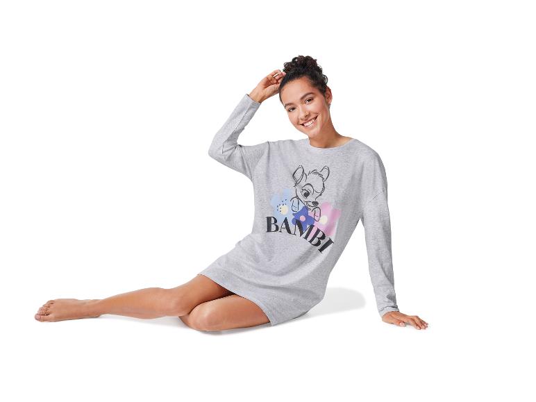 Une chemise de nuit grise à manches longues avec un motif Bambi.