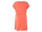 Robe corail à manches courtes, style décontracté.