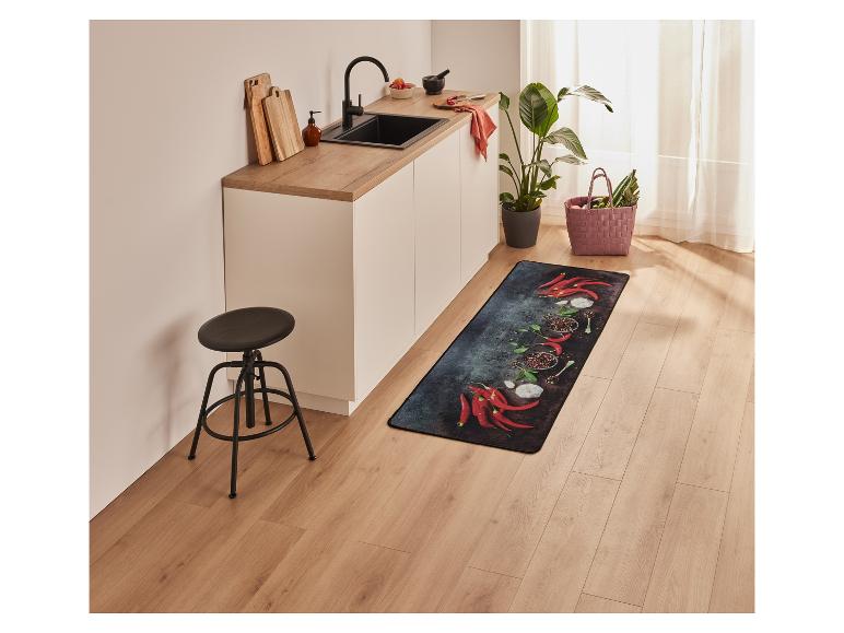 Long tapis de cuisine à motif piment.