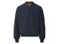 Blouson bomber bleu marine pour homme avec doublure orange et fermeture éclair