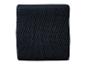 Coussin de siège noir en tissu mesh pour chaise de bureau.