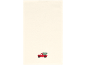 Serviette crème avec broderie d'un camion rouge transportant un sapin de Noël.