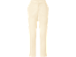 Pantalon femme élégant crème avec plis sur le devant et taille haute.