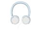 Casque audio supra-auriculaire filaire bleu clair et blanc