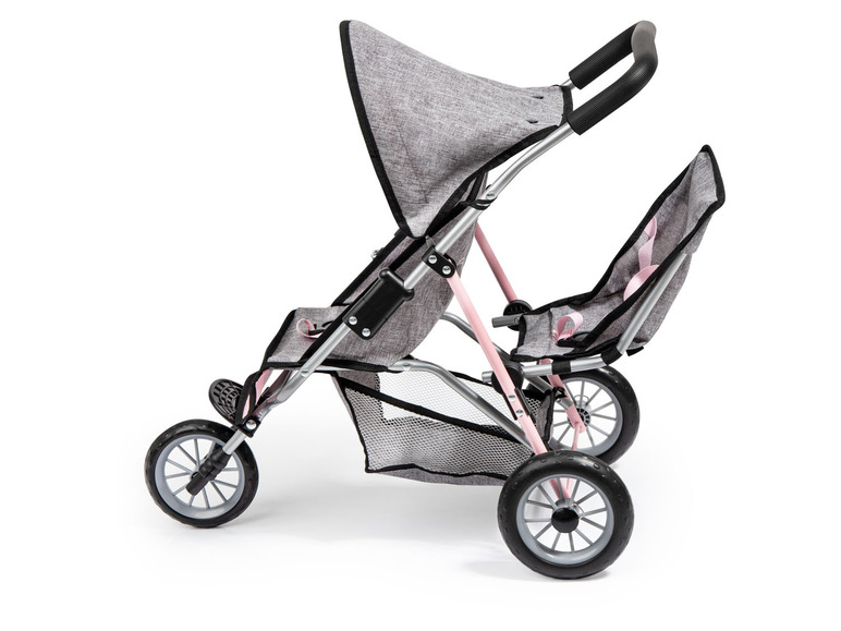 Roma Dotty Tandem Poussette Double pour poupées Rose à Pois Roma Dotty Tandem Poussette Double pour poupées Rose à Pois