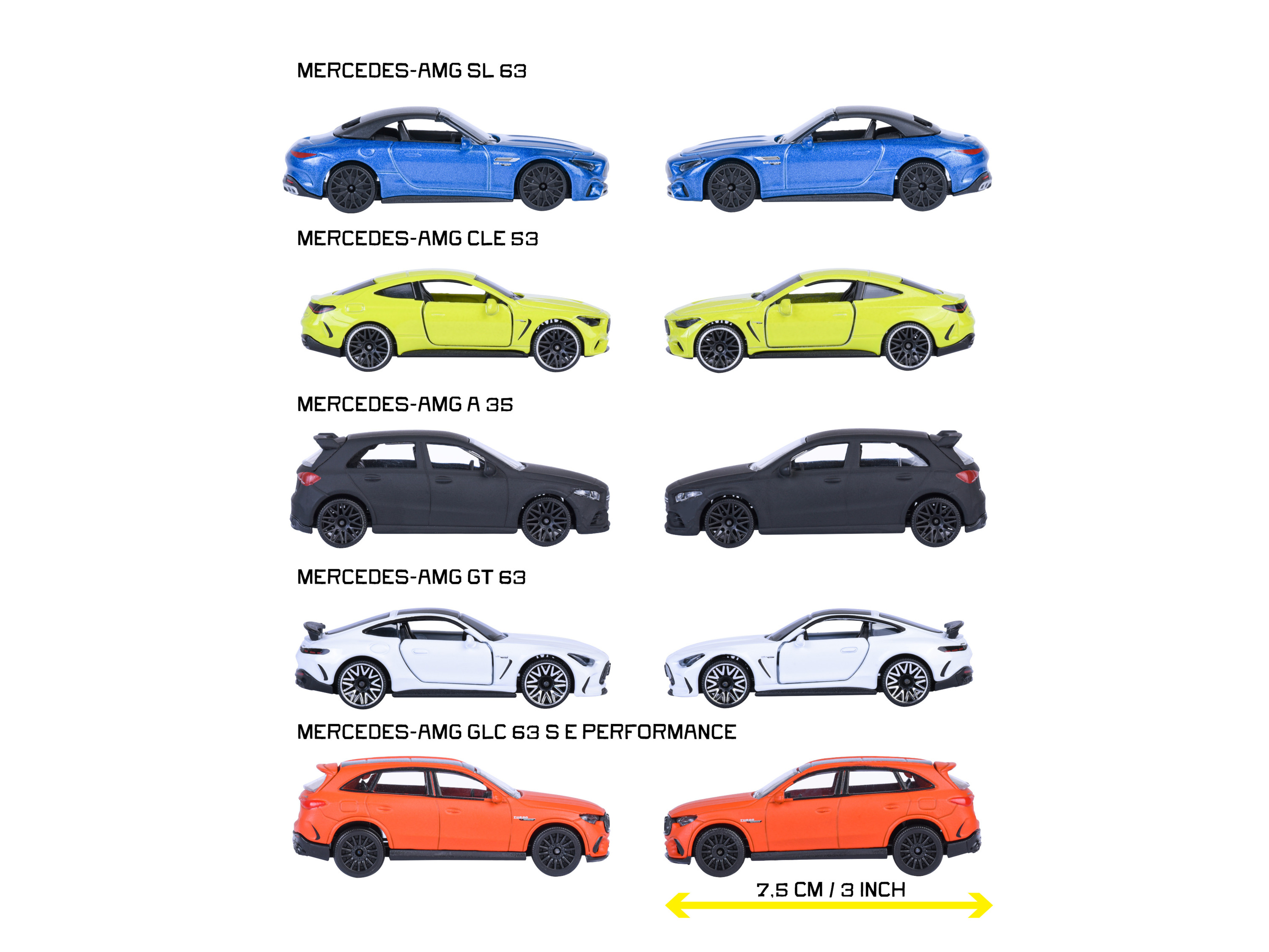 MAJORETTE Coffret cadeau de 5 voitures jouets (Mercedes-AMG)
