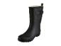 Une paire de bottes de pluie noires avec une boucle.