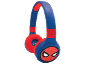 Casque enfant bleu et rouge avec design de visage de héros araignée.