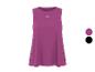 Débardeur femme fuchsia avec logo sur la poitrine, avec options de couleur fuchsia et noir.