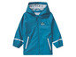 Une veste de pluie bleue à capuche pour enfants avec un imprimé de sous-marin.