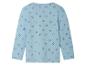 T-shirt bleu ciel à manches longues avec motif cœurs.