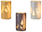 Trois lanternes LED LIVARNO® avec motifs de Noël : cerfs et sapins.