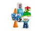 Moto de police bleue LEGO® DUPLO® avec figurine de policier et accessoires.