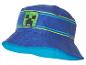 Bob Minecraft bleu avec Creeper : rayures turquoise et vertes.
