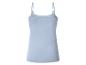 Caraco bleu clair pour femme à fines bretelles, vue de dos.