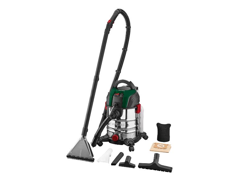Aspirateur Parkside avec accessoires sur fond blanc