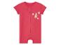 Combinaison bébé rose à fermeture éclair, motif loutre.