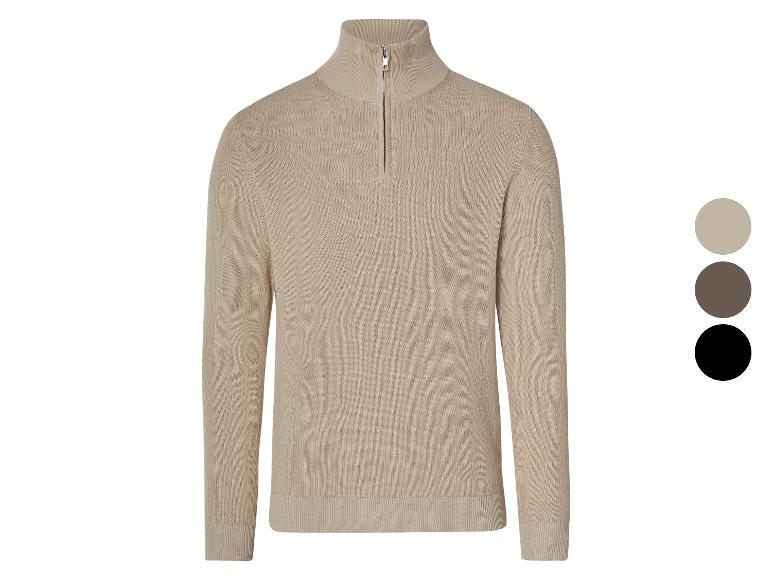 Pull à demi-zip, disponible en trois couleurs.