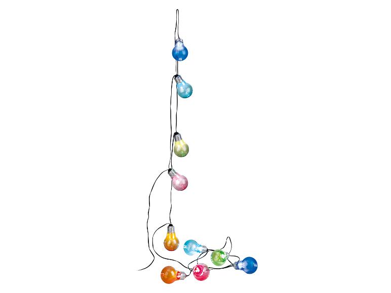 Guirlande lumineuse colorée avec des ampoules de diverses couleurs, idéale pour la décoration festive.