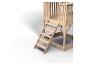 Structure de jeu en bois avec escalier et plateforme surélevée