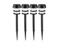 Quatre lampes solaires de jardin noires