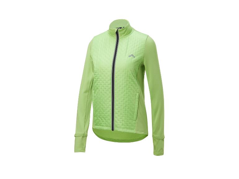 Veste de sport vert lime avec panneau avant matelassé et fermeture éclair noire