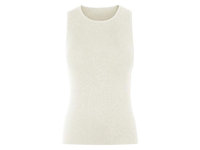 Débardeur côtelé crème élégant.