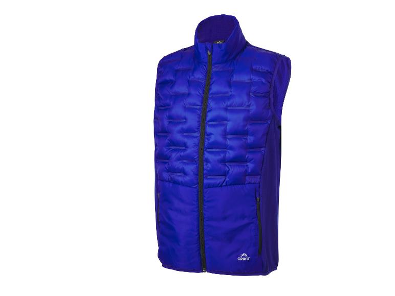 Gilet matelassé bleu Crivit pour homme avec fermeture éclair
