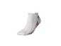 Chaussette de sport blanche avec des accents fuchsia.