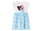 Robe fille blanche et bleue avec imprimé Bluey et Coco et cœur à sequins