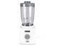Un blender Kenwood blanc avec un pichet en verre.