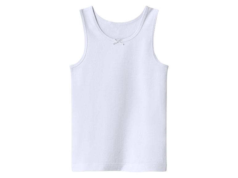 Débardeur blanc simple pour enfant avec un petit nœud sur le devant.