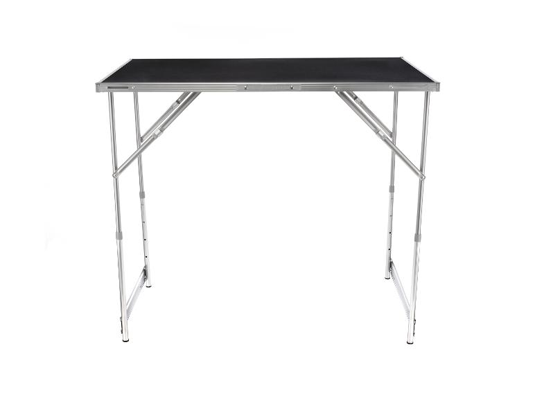 Table de travail PARKSIDE avec plateau noir et pieds argentés