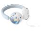 Casque audio pour enfants blanc et bleu clair avec un chien surfeur, filaire.