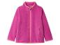 Veste polaire fuchsia pour enfant avec fermeture éclair et poches.