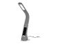 Lampe de bureau LED grise avec col flexible et commande tactile.