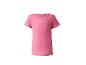 T-shirt côtelé rose pour fille avec un cœur brodé sur la poitrine.