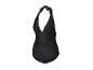 Maillot de bain une pièce noir avec décolleté en V et détails froncés