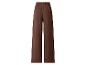 Pantalon large marron avec taille élastique