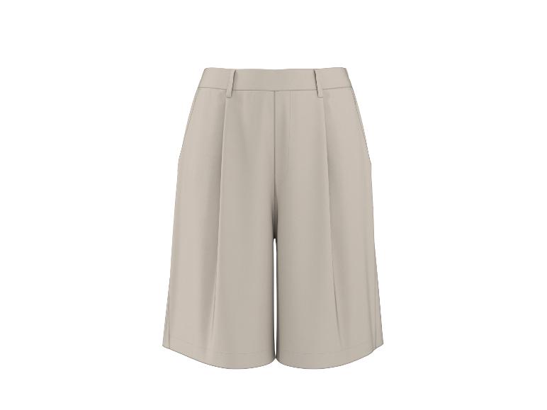 Culottes beiges pour femmes avec jambes larges et plis.