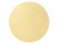Une nappe ronde jaune avec un motif ondulé.