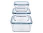 SILVERCREST® Set de boîtes de conservation en verre (carré coloré)