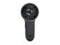 Scanner portable noir avec un dessus ouvert et un port USB en bas.