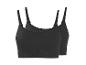 Deux crop tops côtelés noirs à fines bretelles