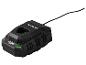 Chargeur de batterie noir avec indicateur vert, câble et logo X 12V Team