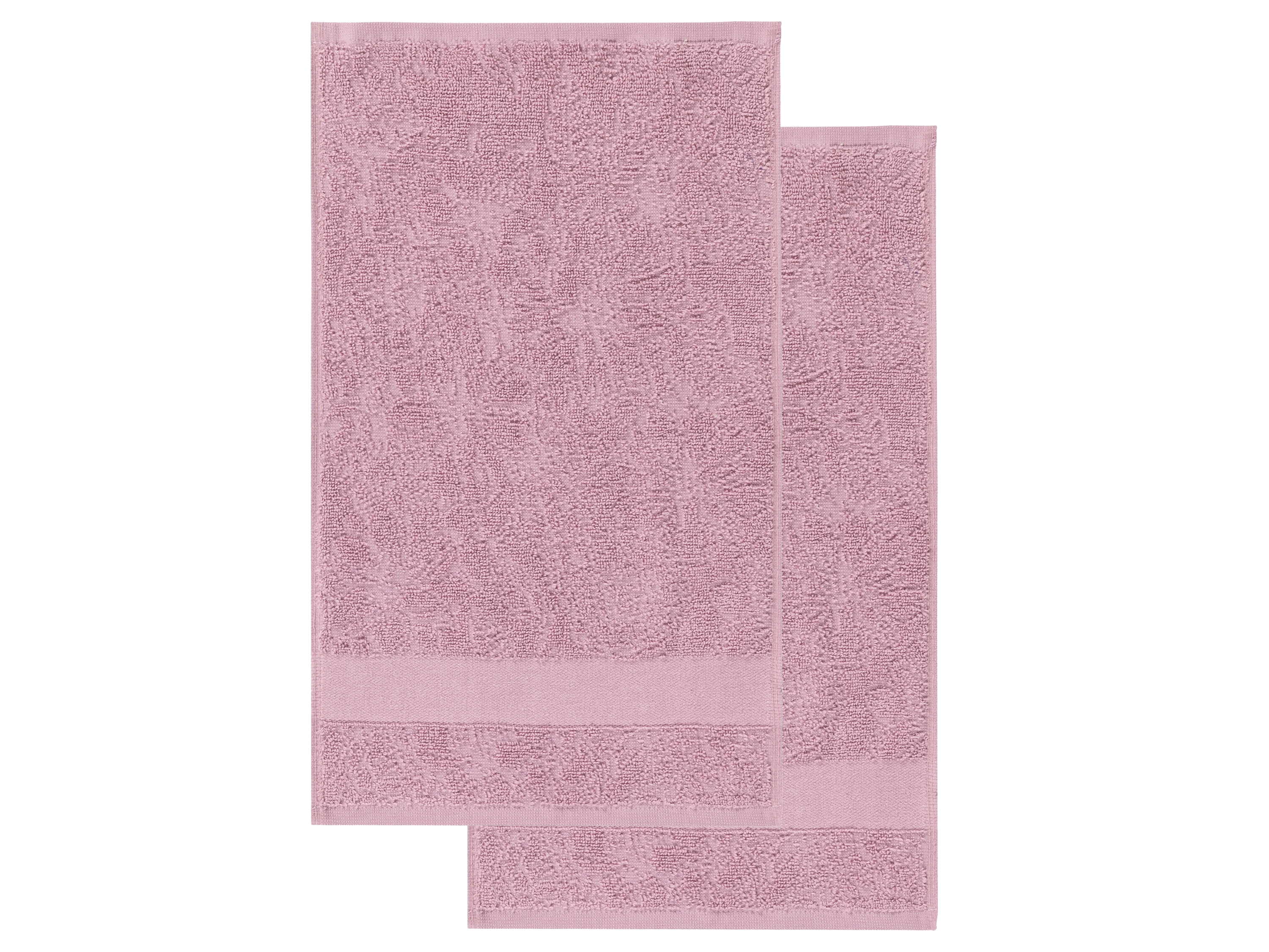 LIVARNO home Lot de 2 serviettes invités en éponge, 30 x 50 cm (rose)